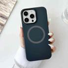 For iPhone 15 Metal Frame Liquid Silicone MagSafe Phone Case(Graphite Black) - 2