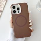For iPhone 14 / 13 Metal Frame Liquid Silicone MagSafe Phone Case(Gold Brown) - 2