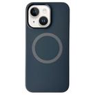 For iPhone 14 / 13 Metal Frame Liquid Silicone MagSafe Phone Case(Graphite Black) - 1