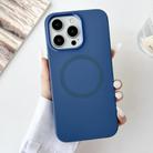 For iPhone 14 Pro Metal Frame Liquid Silicone MagSafe Phone Case(Navy Blue) - 2