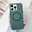 For iPhone 14 Pro Metal Frame Liquid Silicone MagSafe Phone Case(Deep Green) - 2