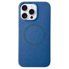 For iPhone 13 Pro Metal Frame Liquid Silicone MagSafe Phone Case(Navy Blue) - 1