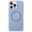 For iPhone 12 Pro Max Metal Frame Liquid Silicone MagSafe Phone Case(Sierra Blue) - 1