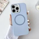 For iPhone 12 Pro Max Metal Frame Liquid Silicone MagSafe Phone Case(Sierra Blue) - 2