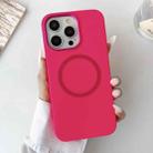 For iPhone 12 Pro Max Metal Frame Liquid Silicone MagSafe Phone Case(Rose Red) - 2