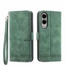 For Samsung Galaxy S25 Edge 5G Dierfeng Dream Line TPU Hybrid PU Leather Phone Case(Green) - 1