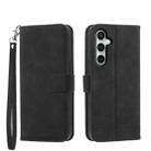 For Samsung Galaxy S25 FE 5G Dierfeng Dream Line TPU Hybrid PU Leather Phone Case(Black) - 1