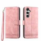 For Samsung Galaxy S25 FE 5G Dierfeng Dream Line TPU Hybrid PU Leather Phone Case(Pink) - 1