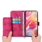 For Samsung Galaxy S25 Edge 5G Skin Feel Flowers Embossed Wallet Leather Phone Case(Wine Red) - 3