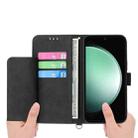 For Samsung Galaxy S25 FE 5G Skin Feel Flowers Embossed Wallet Leather Phone Case(Black) - 3