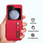 For Samsung Galaxy Z Flip5 Crossbody Zipper Dual Buckle Card Bag Folding Phone Case(Red) - 2