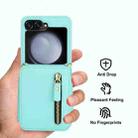For Samsung Galaxy Z Flip5 Crossbody Zipper Dual Buckle Card Bag Folding Phone Case(Green) - 2