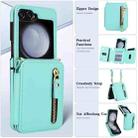 For Samsung Galaxy Z Flip5 Crossbody Zipper Dual Buckle Card Bag Folding Phone Case(Green) - 3
