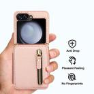 For Samsung Galaxy Z Flip5 Crossbody Zipper Dual Buckle Card Bag Folding Phone Case(Rose Gold) - 2