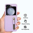 For Samsung Galaxy Z Flip5 Crossbody Zipper Dual Buckle Card Bag Folding Phone Case(Light Purple) - 2
