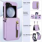 For Samsung Galaxy Z Flip5 Crossbody Zipper Dual Buckle Card Bag Folding Phone Case(Light Purple) - 3