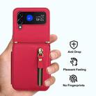 For Samsung Galaxy Z Flip4 Crossbody Zipper Dual Buckle Card Bag Folding Phone Case(Red) - 2