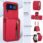 For Samsung Galaxy Z Flip4 Crossbody Zipper Dual Buckle Card Bag Folding Phone Case(Red) - 3