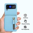 For Samsung Galaxy Z Flip4 Crossbody Zipper Dual Buckle Card Bag Folding Phone Case(Blue) - 2