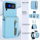 For Samsung Galaxy Z Flip4 Crossbody Zipper Dual Buckle Card Bag Folding Phone Case(Blue) - 3