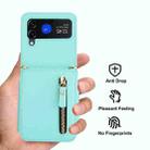 For Samsung Galaxy Z Flip4 Crossbody Zipper Dual Buckle Card Bag Folding Phone Case(Green) - 2