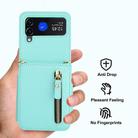 For Samsung Galaxy Z Flip3 Crossbody Zipper Dual Buckle Card Bag Folding Phone Case(Green) - 2