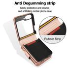 For Samsung Galaxy Z Flip5 Crossbody Rhombus Wallet Bag Folding Phone Case with Lanyard(Rose Gold) - 3