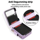 For Samsung Galaxy Z Flip4 Crossbody Rhombus Wallet Bag Folding Phone Case with Lanyard(Light Purple) - 3