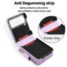 For Samsung Galaxy Z Flip3 Crossbody Rhombus Wallet Bag Folding Phone Case with Lanyard(Light Purple) - 3