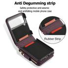 For Samsung Galaxy Z Flip3 Crossbody Rhombus Wallet Bag Folding Phone Case with Lanyard(Dark Purple) - 3