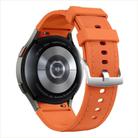For Samsung Galaxy Watch 7 / 6 / 5 / 4 Silver Pin Buckle Leather Silicone Watch Band(Orange) - 2