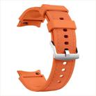 For Samsung Galaxy Watch 7 / 6 / 5 / 4 Silver Pin Buckle Leather Silicone Watch Band(Orange) - 3