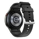 For Samsung Galaxy Watch 7 / 6 / 5 / 4 Silver Pin Buckle Leather Silicone Watch Band(Black) - 2