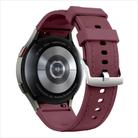 For Samsung Galaxy Watch 7 / 6 / 5 / 4 Silver Pin Buckle Leather Silicone Watch Band(Wine Red) - 2