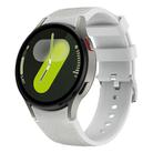 For Samsung Galaxy Watch 7 / 6 / 5 / 4 Silver Pin Buckle Leather Silicone Watch Band(Light Grey) - 1