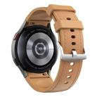 For Samsung Galaxy Watch 7 / 6 / 5 / 4 Silver Pin Buckle Leather Silicone Watch Band(Light Brown) - 2