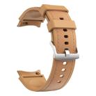 For Samsung Galaxy Watch 7 / 6 / 5 / 4 Silver Pin Buckle Leather Silicone Watch Band(Light Brown) - 3