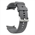 For Samsung Galaxy Watch 7 / 6 / 5 / 4 Silver Pin Buckle Leather Silicone Watch Band(Dark Grey) - 3
