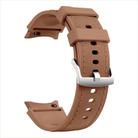 For Samsung Galaxy Watch 7 / 6 / 5 / 4 Silver Pin Buckle Leather Silicone Watch Band(Dark Brown) - 3