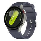 For Samsung Galaxy Watch 7 / 6 / 5 / 4 Silver Pin Buckle Leather Silicone Watch Band(Midnight Blue) - 1