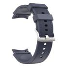 For Samsung Galaxy Watch 7 / 6 / 5 / 4 Silver Pin Buckle Leather Silicone Watch Band(Midnight Blue) - 3