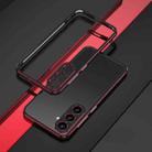 For Samsung Galaxy S25 5G Aurora Series Lens Protector + Metal Frame Phone Case(Black Red) - 1