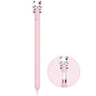 For Apple Pencil 1 LC129-1 Cartoon Anti-roll Silicone Protective Stylus Pen Case(Pink Cow) - 1