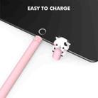 For Apple Pencil 1 LC129-1 Cartoon Anti-roll Silicone Protective Stylus Pen Case(Pink Cow) - 3