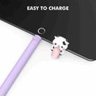 For Apple Pencil 1 LC129-1 Cartoon Anti-roll Silicone Protective Stylus Pen Case(Pink Purple Cow) - 3