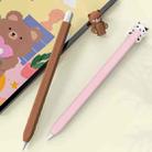 For Apple Pencil 2 / Pro LC129-2 Cartoon Anti-roll Silicone Protective Stylus Pen Case(Brown Bear) - 2