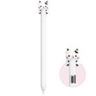 For Apple Pencil USB-C LC129-3 Cartoon Anti-roll Silicone Protective Stylus Pen Case(White Cow) - 1