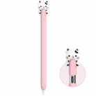 For Apple Pencil USB-C LC129-3 Cartoon Anti-roll Silicone Protective Stylus Pen Case(Pink Cow) - 1