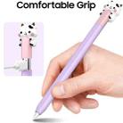 For Apple Pencil USB-C LC129-3 Cartoon Anti-roll Silicone Protective Stylus Pen Case(Pink Purple Cow) - 3