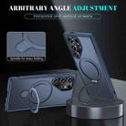 For Samsung Galaxy S24 Ultra 5G Skin Feel Magnetic Holder MagSafe Phone Case(Royal Blue) - 3